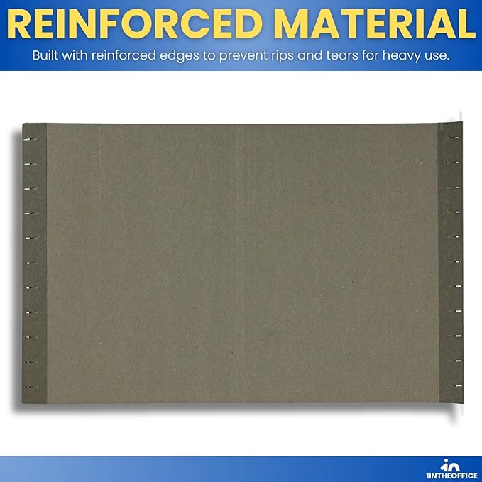 1InTheOffice Green Hanging File Folders Letter Size, Hanging Organizer File Folders, File Cabinet Folders, 1/5 Tabs, 11 pt, 50 Pack