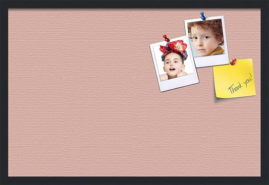 PinPix 30x20 Inch Cork Bulletin Board. This Decorative Framed Pin Board Comes with Pink Pastel Design and a Satin Black Frame. Ideal for Home Office Decor or Message Board (PinPix-1813)