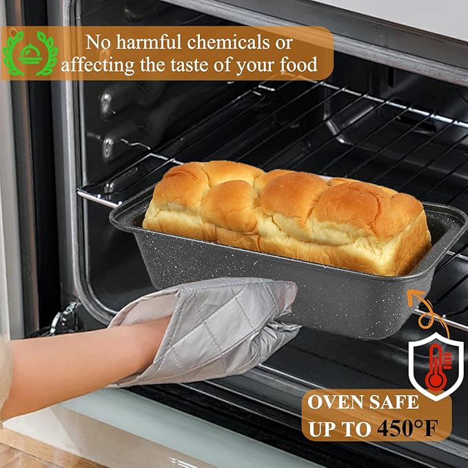 Mini Loaf Pan, 6x3 Inch Nonstick Bread Pans for Baking, Oven & Air Fryer Safe Small Banana Bread & Meatloaf Pan, Carbon Steel Baking Tins for Homemade Bread (Mini Loaf Pan(6-pack))