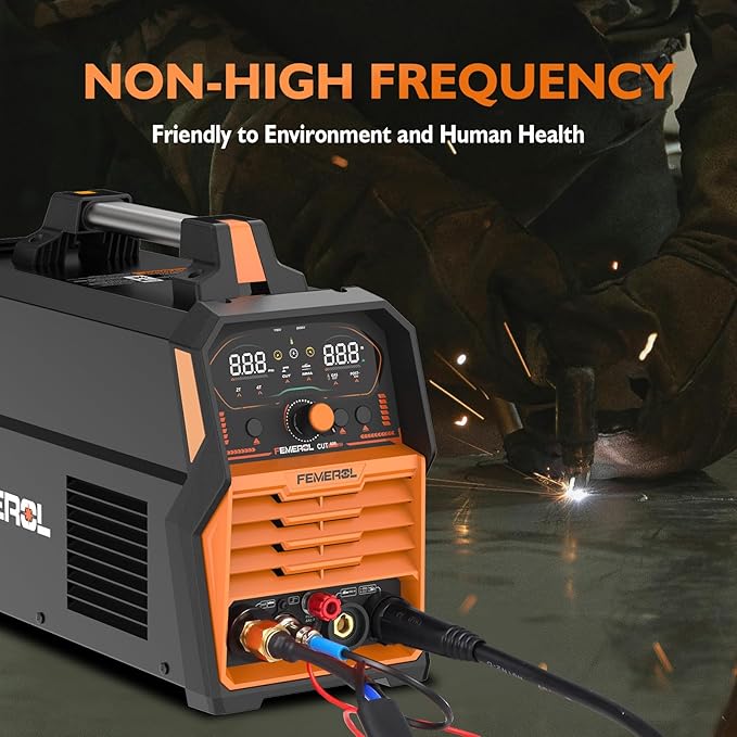 Plasma Cutter, 2 in 1Non-High Frequency 60A Plasma Cutter/ 200A Stick Welder Large Digital Display Non-Touch Pilot Arc, 110/220V Dual Voltage Plasma Cutting Machine