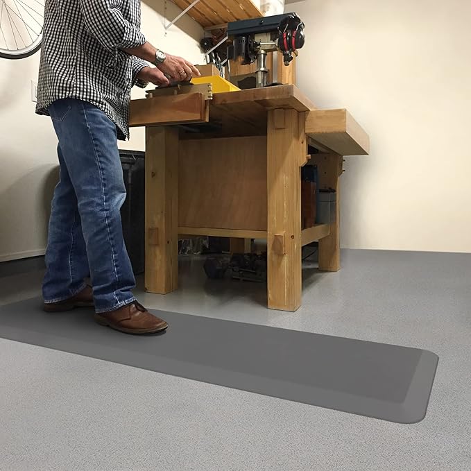 GelPro Utility Anti-Fatigue Runner Mat, Leather Grain Grey - 20x72