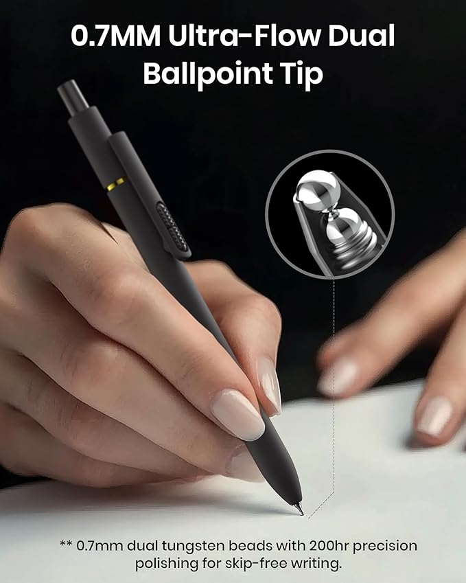 16 Pcs Gel Pens - 0.7mm Fine Point Smooth Writing Fidget Pens, Quick-Dry Long Lasting Black Ink, Office & School Supplies Men Women Student (Classic Color Black Ink)