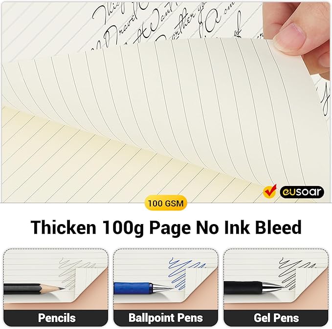 EUSOAR Spiral Notebook, 1 Pack A4 8.3"x11.2" Hardcover College Ruled Lined Journal, 240 Pages(120 Sheets) Writing Pads Professional Notebook for DIY Note Taking School Business Work Office Diary