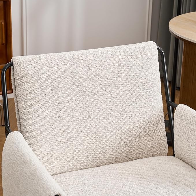 Kidol & Shellder Office Desk Chair Set of 2 with Arm, Swivel Adjustable Height with Wheels Comfortable Wide Seat for Home Office, Bedroom, Makeup Room, Beige