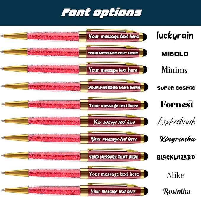 Personalized Gift Ballpoint Pens with Stylus - Custom Engraved Name Or Message Pens for Business, Teachers, and Students. Ideal Gift for Graduations, Promotions 12pcs/Pack