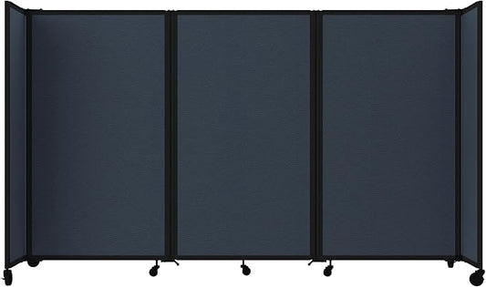Versare Room Divider 360 Portable Wall Partition | Folding Panels | Large Freestanding Divider | Locking Wheels | Temporary Room Separator