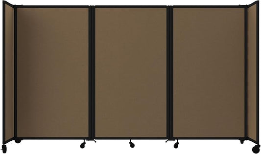 Versare Room Divider 360 Portable Wall Partition | Folding Panels | Large Freestanding Divider | Locking Wheels | Temporary Room Separator