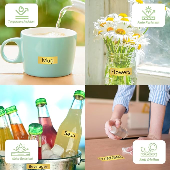 3-Pack TZe TZ Tape Compatible with Brother P Touch Label Maker Tape TZe-841 TZ-841 TZe841 TZ841 Label Tape 18mm 0.7 Laminated Black on Gold for PT D400 D450 D600 D610 P710BT