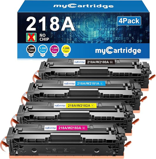 218A Toner Cartridges 4 Pack Compatible Replacement for HP 218A 218X for Color Laserjet Pro 3201dw MFP 3301fdw 3301cdw 3301sdw Printer Ink W2180A W2180X High Yield (BCMY, 4-Pack)
