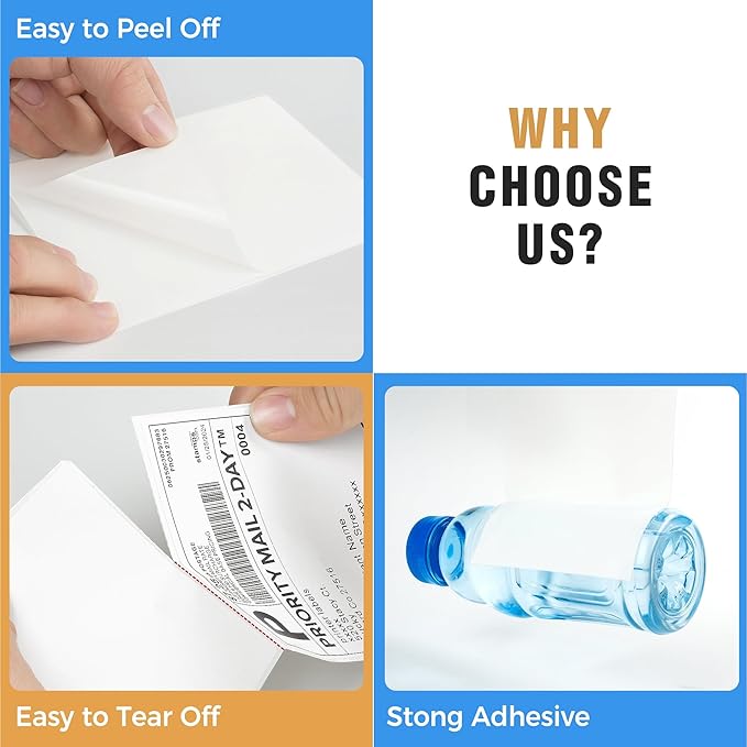 4x6 Thermal Labels Fanfold 500-Pack Crisp Prints Thermal Shipping Labels 4x6 Commercial Grade Thermal Printer Paper with Perforated, 1 Stack