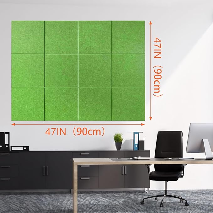 Cork Boards for Walls 48" x 36" Felt Board Alternative, 12 Pack Felt Wall Tiles Bulletin Board, Large Cork Board for Office Pin Board Tack Board Cork Boards