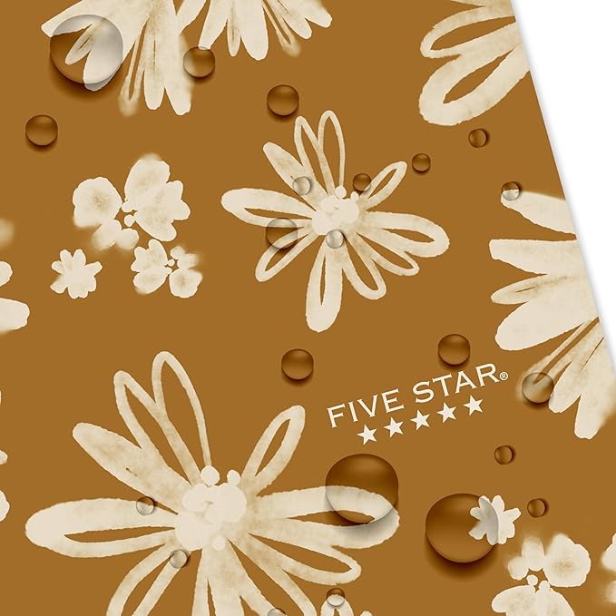 Five Star Spiral Notebook + Study App, 1 Subject, College Ruled Paper, 8-1/2" x 11", 80 Sheets, Fights Ink Bleed, Water Resistant Cover, Soft Petals Harvest (820442F-ECM)