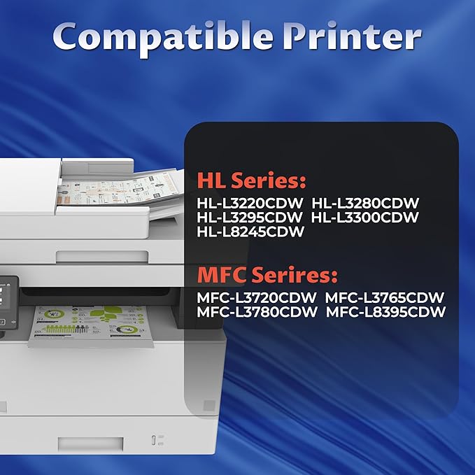 TN229XL Toner Cartridges High Yield MFC-L3720CDW MFC-L3780CDW Toner Compatible for Brother TN229XL TN229 Toner Cartridges for Brother HL-L3280CDW HL-L3220CDW HL-L3300CDW Printer(BK/C/M/Y,4 Pack)