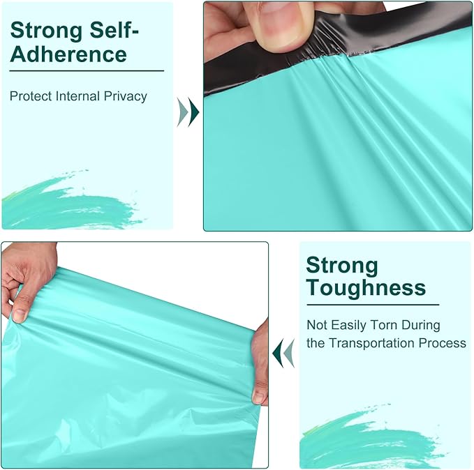 Poly Mailers 14.5x19, Large Poly Mailers 100 Pack, Shipping Mailers with Self Seal Adhesive, Waterproof and Tear-Proof Mailers Poly Bags for Small Business (Teal）