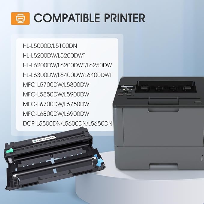 DR820 DR-820 Drum Unit Black 2 Pack Compatible Replacement for Brother DR820 DR 820 DR-820 for HL-L6200DW HLL6200DW L6200DW MFC-L5850DW MFC-L5900DW MFC-L5700DW HL-L5200DW L5200DWT Printer Ink