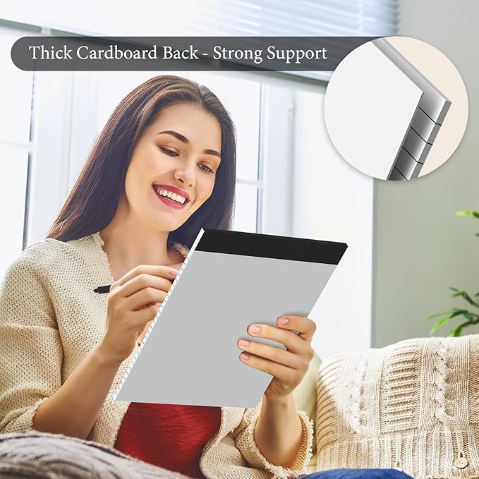 12 Pack Colored Legal Pads 8.5" x 11" Note Pads Wide Ruled Lined Paper with Micro-Perforated Writing Notebook 30 Sheets per Pad (360 Total Pages) Notepad for School, Office & Home Supplies