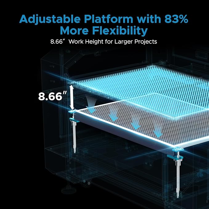 OMTech Pronto 150W CO2 Laser Engraver & Cutter with Water Chiller – 63"x40" Workspace, 1,000mm/s Speed, Autofocus, 2-Way Pass, Air Assist, for Wood, Acrylic & More