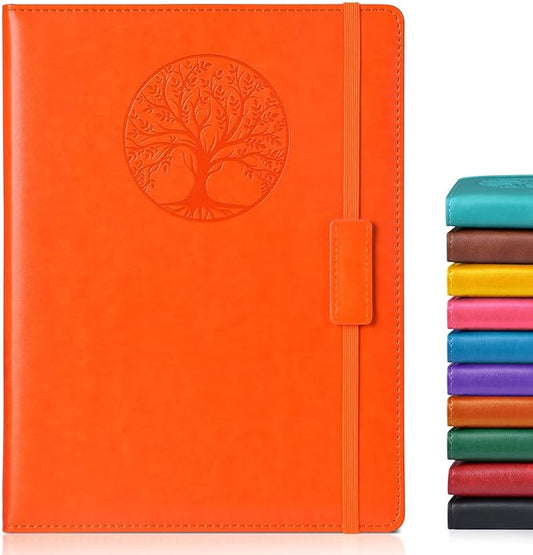 Lined Journal Notebook for Women Men,256 Pages B5 Large Hardcover Leather Journals for Writing,Travel,Business,Work,School,College Ruled Notebooks for Note Taking,Diary Notepad 7.8"×10.2"