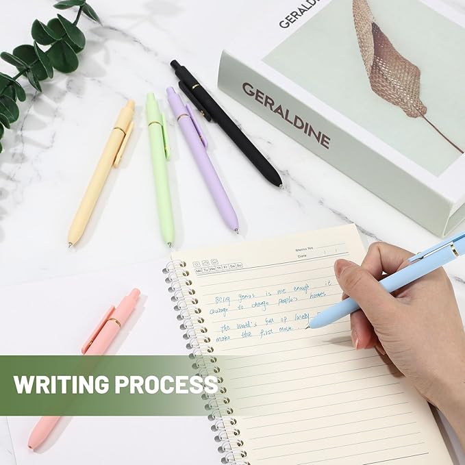 Ddaowanx Colorful Gel Pens, 0.5mm Fine Point Retractable, Cute Pens with Colored Writing and Sketching, Nursing School Essentials,School Supplies, Gifts for Nurse (12Pcs-Aesthetic Colors)