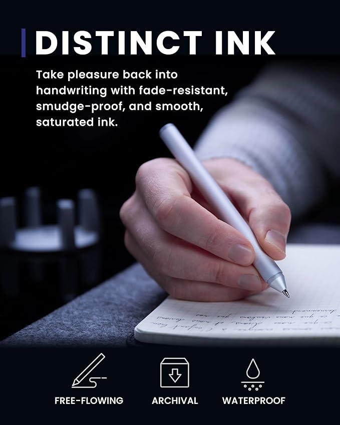 novium Hoverpen - Luxury Pen for Men & Women, Vertically Standing Executive Ballpoint Pen with Top Grade Free-Flowing Ink Refill, Metal Made, Unique Gifts, Luxury Pen for Men, Mens Gifts Ideas