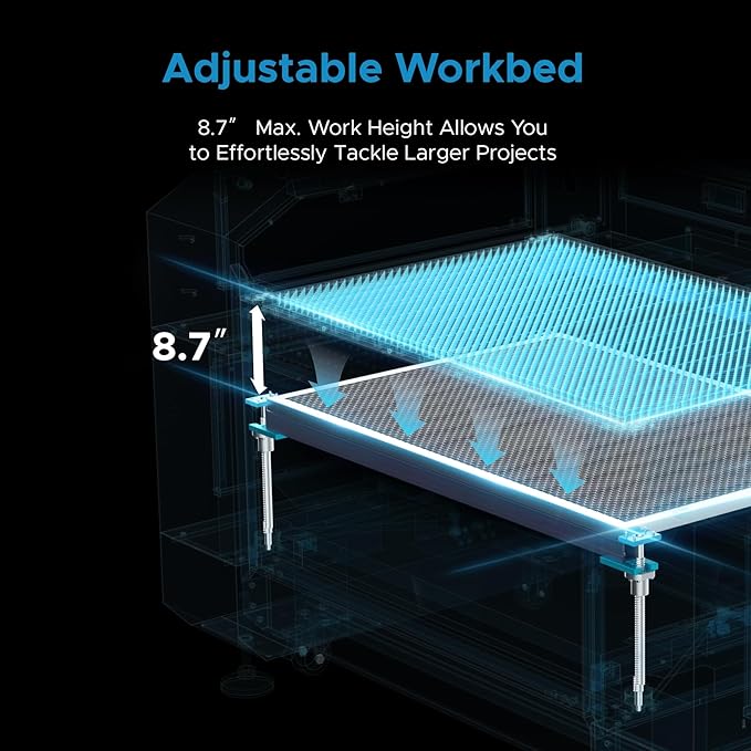 OMTech 100W CO2 Laser Engraver with Water Chiller, 28"x20" Laser Engraving Machine with Autofocus 2 Way Pass-Throughs Built-in Air Assist, Laser Cutter for Wood Glass Acrylic More