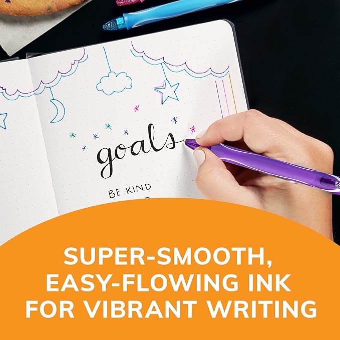 BIC Gelocity Quick Dry Assorted Colors Gel Pens, Medium Point (0.7mm), 8-Count Pack, Retractable Gel Pens With Comfortable Full Grip