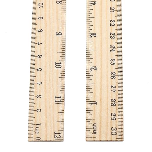 25 Pack Wooden Ruler 12 Inch Rulers Bulk Wood Measuring Ruler Office Ruler 2 Scale