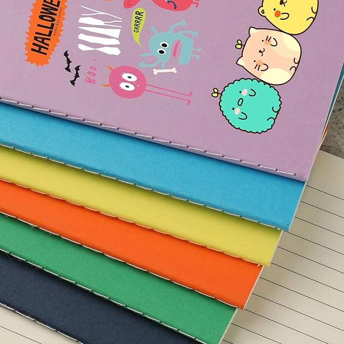 24 Pack Small Pocket College Ruled Notebook & Journal Bulk, Multi Cover, Line Thick Paper, A6 Size, 5.5x3.5 inch, 60 Page, Mini Subject Composition Note Pad Set for Women Men Kids