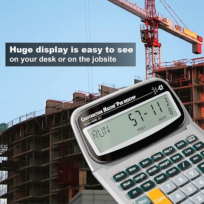 Calculated Industries 44080 Construction Master Pro-Desktop Advanced Construction Math Feet-Inch-Fraction Calculator with Trig Tool for Architects, Estimators, Contractors, Builders and Remodelers
