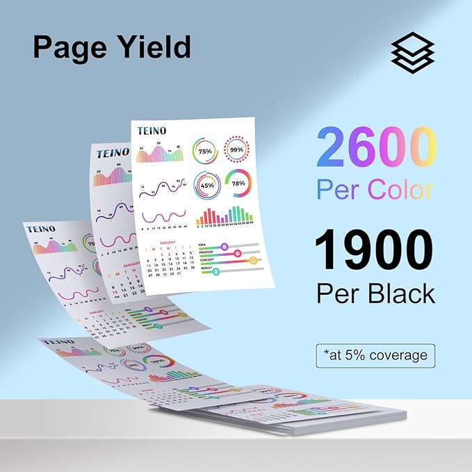 TEINO 802XL Ink Cartridges Combo Pack for Epson Printer Remanufactured Replacement for Epson 802 802XL Ink Cartridges for Epson Workforce Pro WF-4730 WF-4720 WF-4734 WF-4740 EC-4020 EC-4030 (4-Pack)