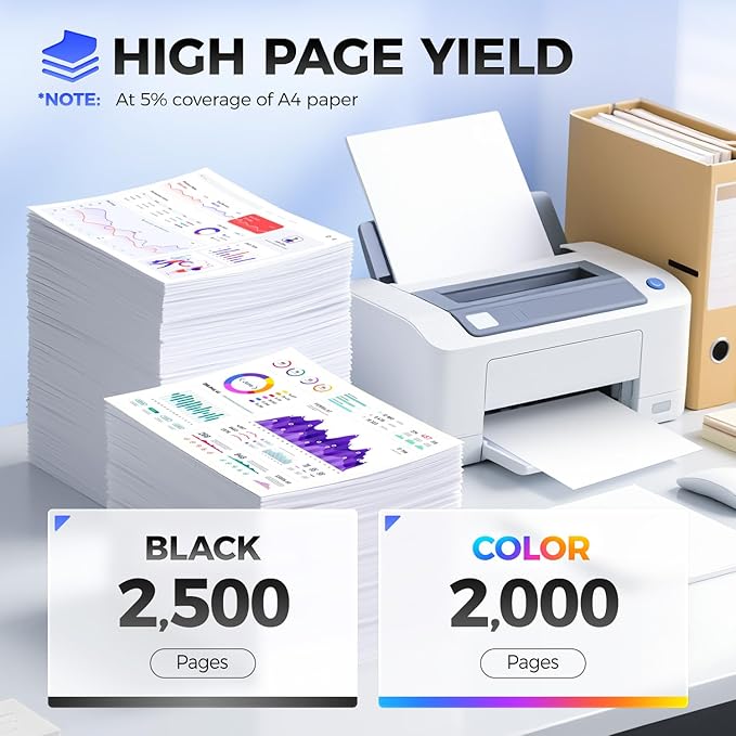 C540H1KG C540H1CG C540H1MG C540H1YG Toner Cartridges Set 4-Pack Compatible with Lexmark C540dw C540n C543dn C544n C544dw C544dn C546dtn X543dn X544dn/X544n X544dw X546dtn X548de X548dte Printer Ink