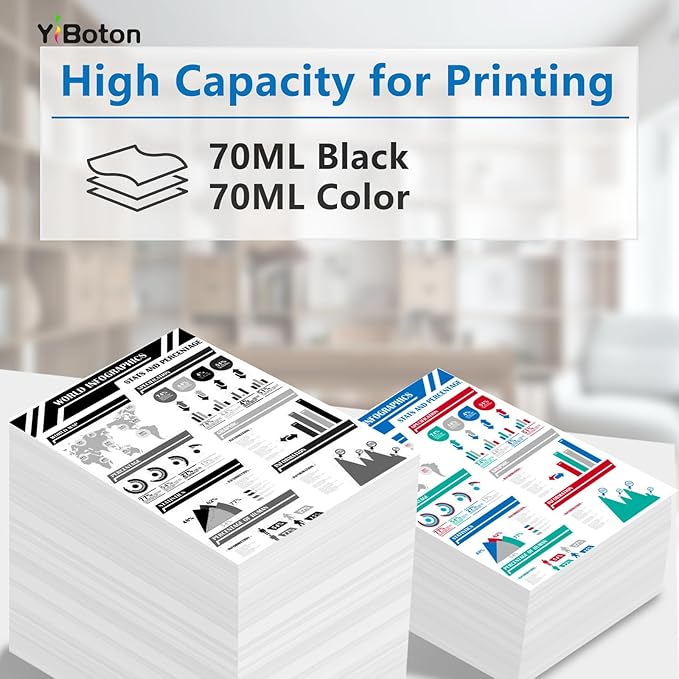 PFI050 PFI-050 Ink Black Cyan Magenta Yellow Ink Compatible for Canon PFI050 PFI-050 imagePROGRAF TC-21 TC-21M TC-20 TC-20M Printers Ink (4-Pack 70ML)
