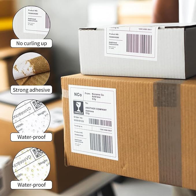Coopaty Half Sheet Shipping Labels for Laser and Inkjet Printers 8.5 x 5.5 Mailing Address Labels, Permanent Adhesive (2000 Sheets, 4000 Labels)