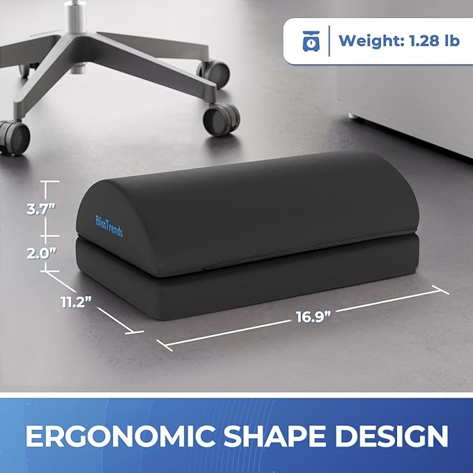 BlissTrends Foot Rest for Under Desk at Work-Versatile Foot Stool with Washable Cover-Comfortable Footrest with 2 Adjustable Heights for Car,Home and Office to Relieve Back,Lumbar,Knee Pain-Gray