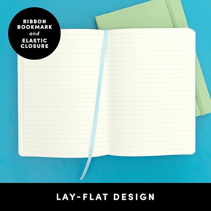 PAPERAGE Lined Journal Notebook, 3 Pack, (Yellow), 160 Pages, Medium 5.6 in x 8 in - 100 GSM Thick Paper – Hardcover Journaling Notebook for Work, School & Note Taking