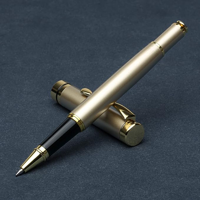 YIVONKA Luxury Ballpoint Pens Best Ball Pen Gift Set for Men & Women Professional Executive Office Nice BallPens Classy Gift Box Ballpoint Black Refill Line width 0.5mm (2 gold)