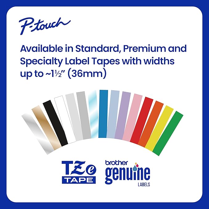 Brother Genuine P-Touch TZe Black Print on White Label Tape (TZeS231), Strong Adhesive Laminated, ~1/2in x 26.2ft (12mm x 8m), for Select P-Touch Label Makers, Water-Resistant, Extra Strength