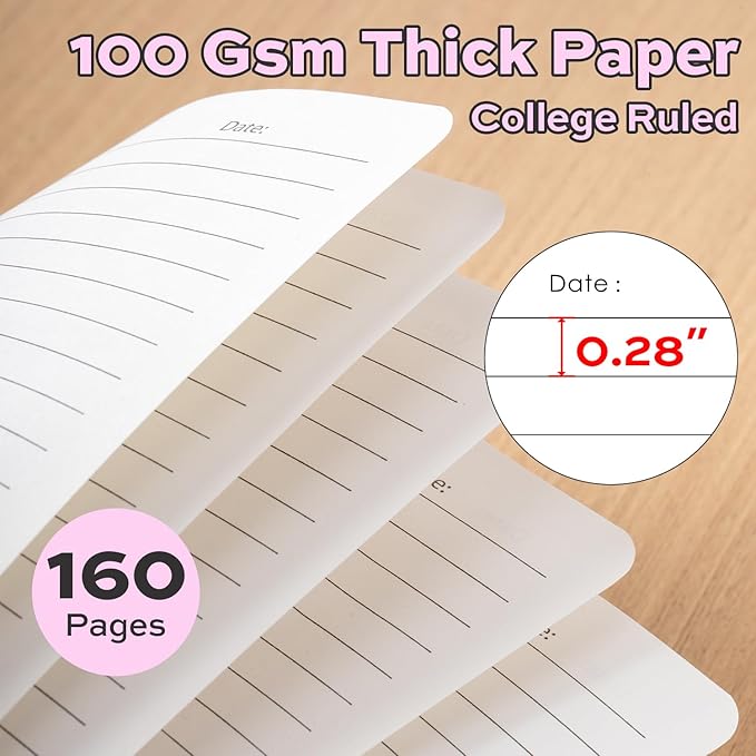 deli 3-Pack Lined Spiral Journal Notebook, 160 Pages, A5 (5.5"x8") Hardcover Writing Notebook, College Ruled Spiral Bound Journal for Women & Men - Perfect for Work, School, Office & Note Taking
