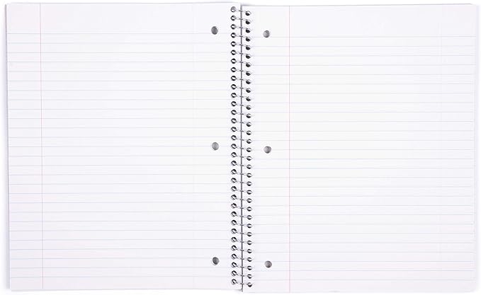 Mintra Office Durable Spiral Notebooks, 1 Subject, (Blue, Wide Ruled 12pk), 100 Sheets, Poly Pocket, Moisture Resistant Cover, School, Office, Business, Professional