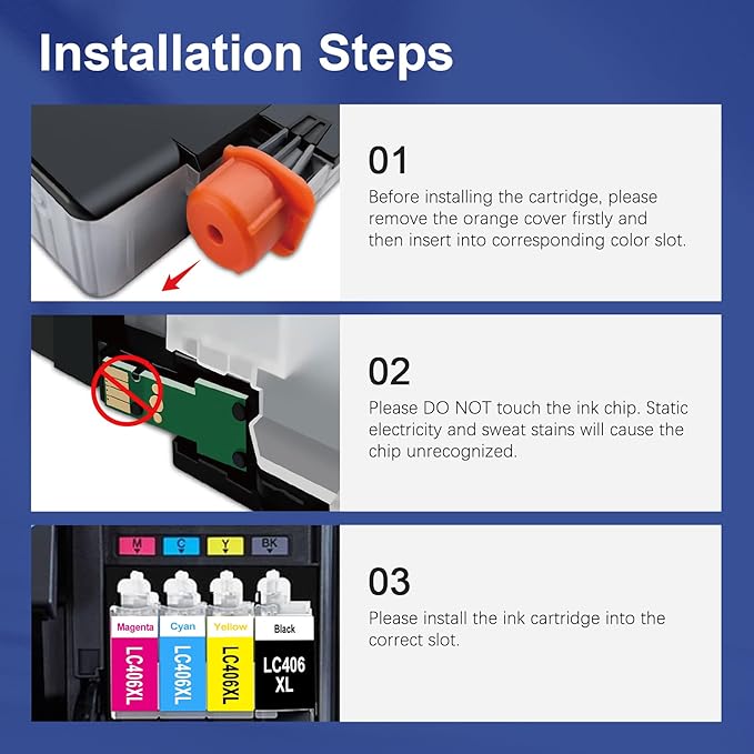 Toner Kingdom Compatible for LC406 LC406XL Ink Cartridges for Brother Printer Work with Brother MFC-J4335DW MFC-J5855DW MFC-J6555DW MFC-J6555DW MFC-J6955DW MFC-J4535DW Printer(High Yield，4-Pack)