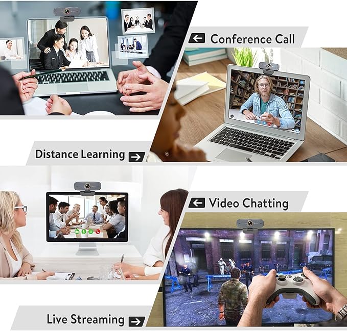 Angetube 1080P Web Camera for Computer HD Webcam with Microphone - USB PC Camera with 90-Degree Wide Angle, Plug and Play for Zoom | Skype | Teams | Streaming | Video Calling