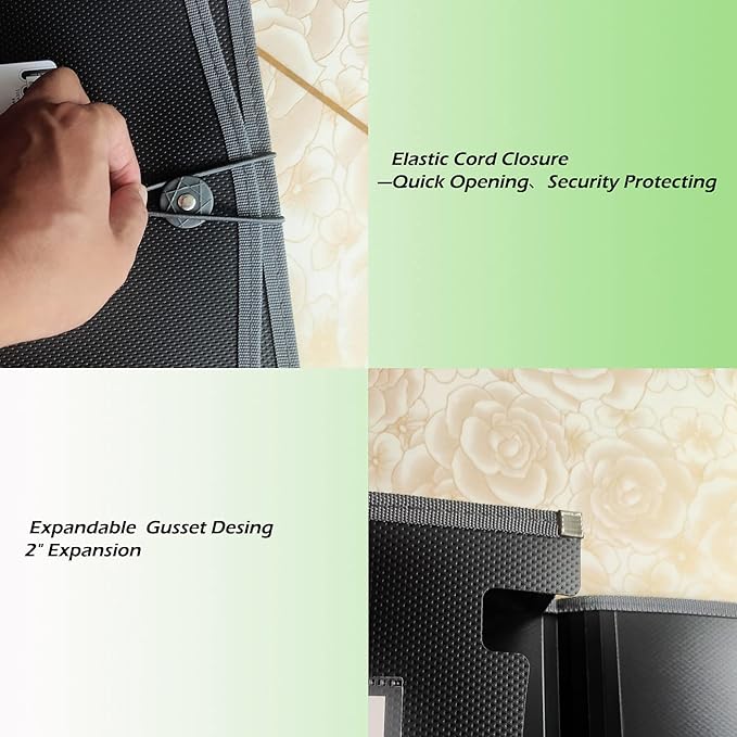 Premium Quality Plastic Expanding File Folder Document Organizer, 3.5" Expansion, A4 Letter Size for Home School Office Organization, 4 Pack