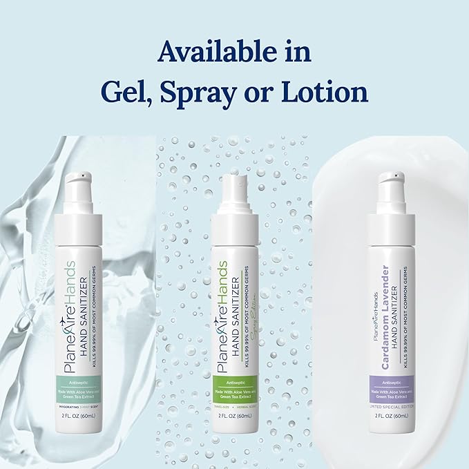 Cardamom Lavender Lotion Hand Sanitizer | Travel Size | Moisturizing Hand Lotion | Made with Aloe Vera & Essential Oils | Rich in Vitamin E | Cleanse & Moisturize | Scented Hand Sanitizer | 6-Pack