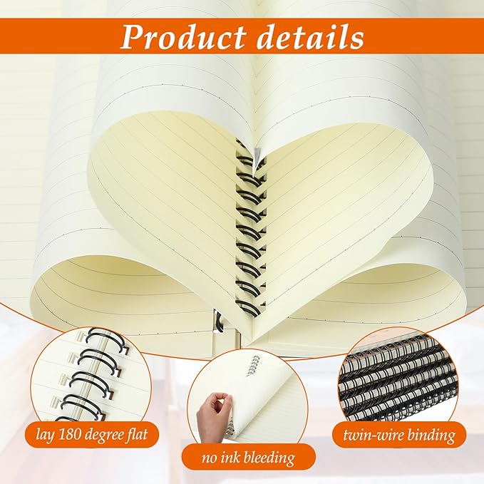 Colarr 60 Pcs A5 Inspirational Spiral Notebook Bulk Appreciation Gift 6x8 Inch Motivational Notepad 100 Page/50sheet Lined College Ruled Journal for Employee Coworker Teacher Nurse (Brown)