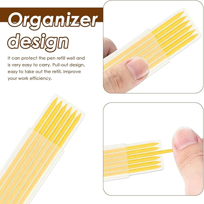 24Pcs 2.8mm Carpenter Pencil Refill Long Lasting HB Refill for Construction Pencils Replacements Carpenter Marker Graphite Woodworking Mechanical Pencil Leads(Yellow)