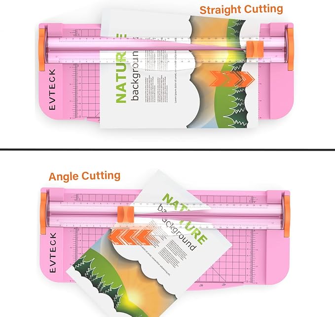 Evteck Paper Cutter 12 Inch Paper Trimmer Slider Crafting Scrapbooking Supplies for A4 Vinyl Photo Cardstock with Security Blade and Foldable Ruler