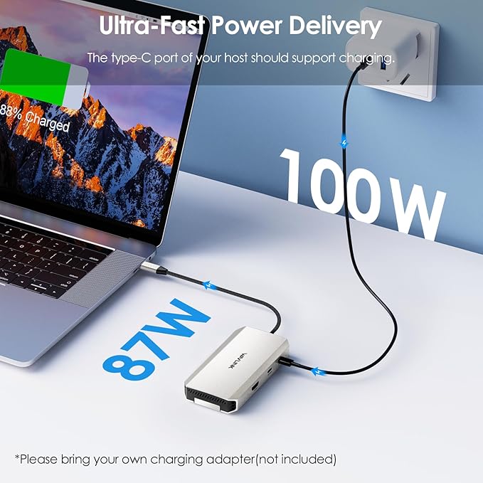 WAVLINK USB-C Hub, 10Gbps USB-C Hub with M.2 PCIe/SATA SSD Port, HDMI, 100W PD, USB-A&C 3.2/2.0, SD&TF Compatible with MacBook/Chromebook/Dell/HP/Lenovo