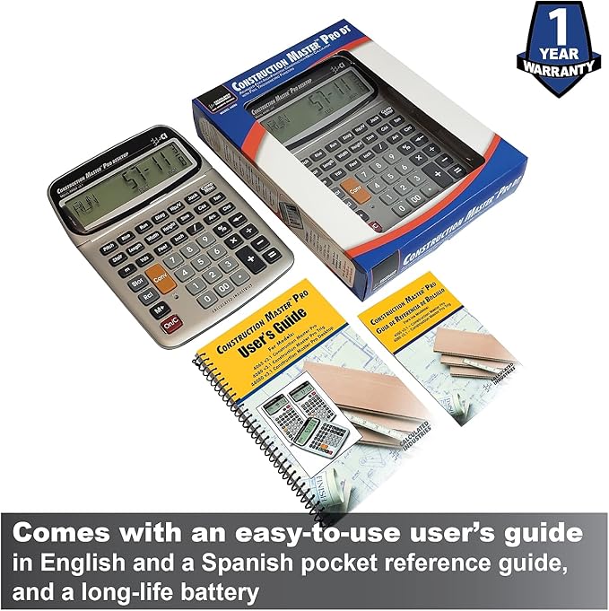 Calculated Industries 44080 Construction Master Pro-Desktop Advanced Construction Math Feet-Inch-Fraction Calculator with Trig Tool for Architects, Estimators, Contractors, Builders and Remodelers