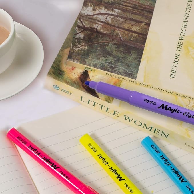 AIHAO Highlighters Assorted Colors, Chisel Tip Highlighter Pens, Pocket-Style, Assorted Ink Colors, 24 Pack