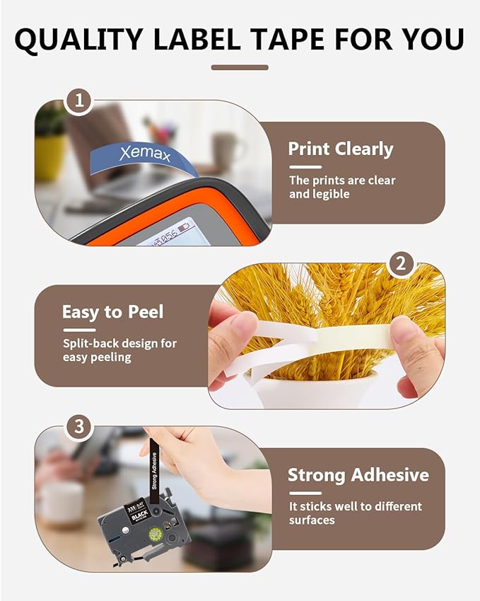 6X 12mm 0.47" Multi-Colored Label Tape Compatible for Brother P Touch Label Maker Tape Tze Tz 12mm 0.47 Ribbon Laminated Tz Colored Refills for PT-D220 D210 H110 1000 1280 D400, 1/2" x 26.2'